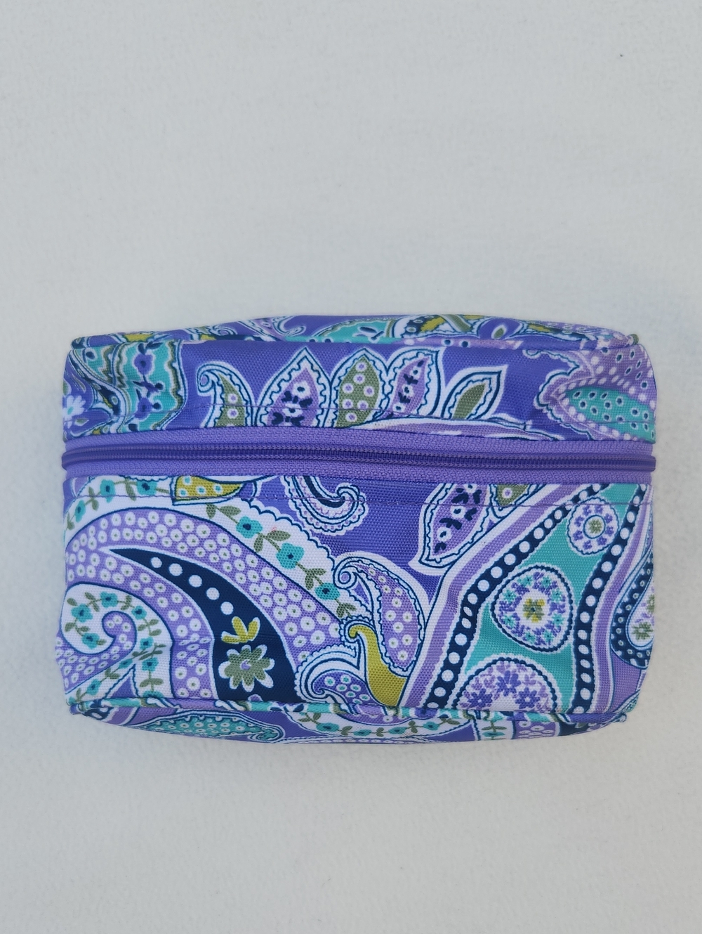 ​Vera Bradley Purple Blue Teal Paisley Cosmetic Makeup Bag Lilli Bell Retired